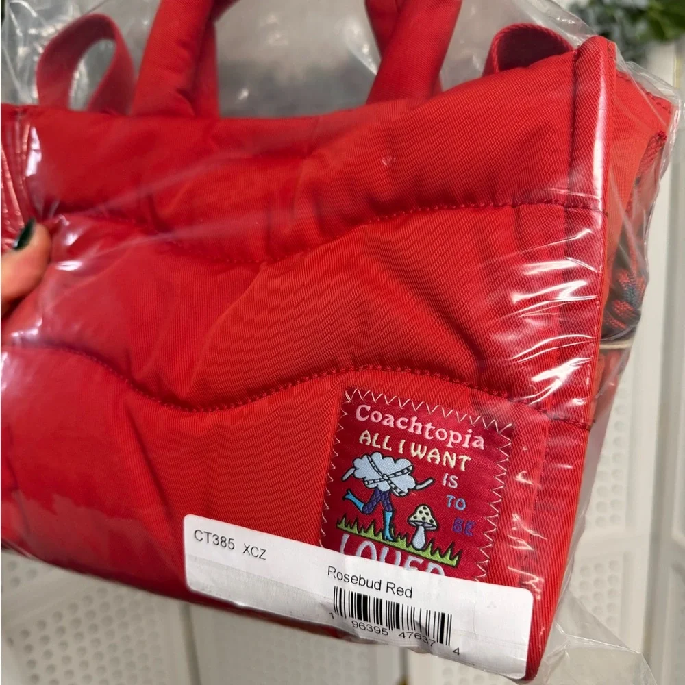 ‼️SOLD DO NOT BUY‼️ COACHTOPIA Coach Loop Mini Tote Rosebud Red Recycled PET - Picture 4 of 10